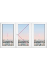 Трехстворчатое окно Rehau Intellio 80 1750x1750 - фото - 1